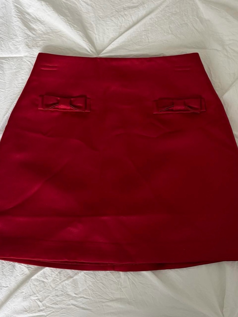 H&M Red Mini Skirt with Decorative Bows